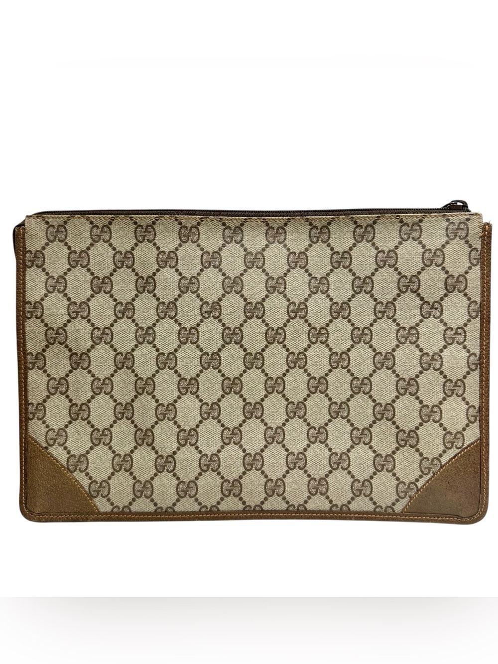 Gucci GG Supreme Web Canvas & Leather Vintage Large Evening Clutch Bag - Picture 2 of 14